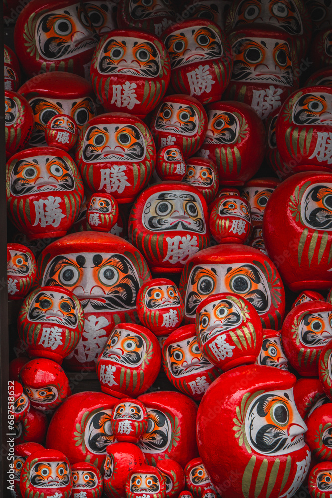 Fototapeta premium Japanese red daruma traditional doll background wallpaper