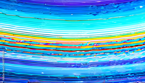 Abstract marbled acrylic paint ink painted waves painting texture colorful background banner - Bold colors, rainbow color swirls wave