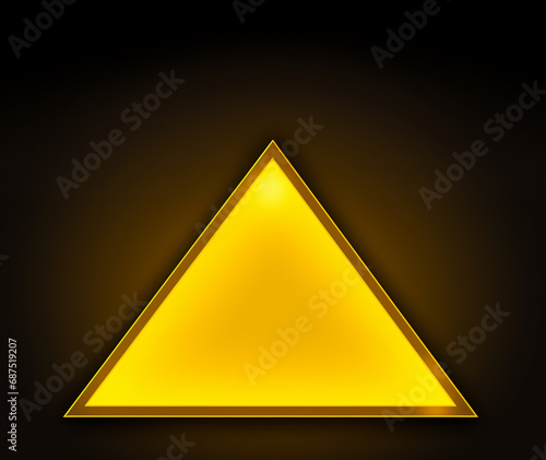 Yellow triangle frame background, geometric shapes background