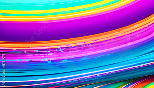 Abstract marbled acrylic paint ink painted waves painting texture colorful background banner - Bold colors, rainbow color swirls wave