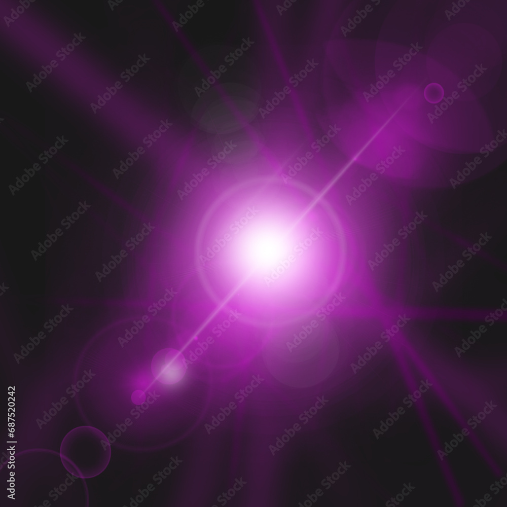 Obraz premium Lens flare effect in space 3D render