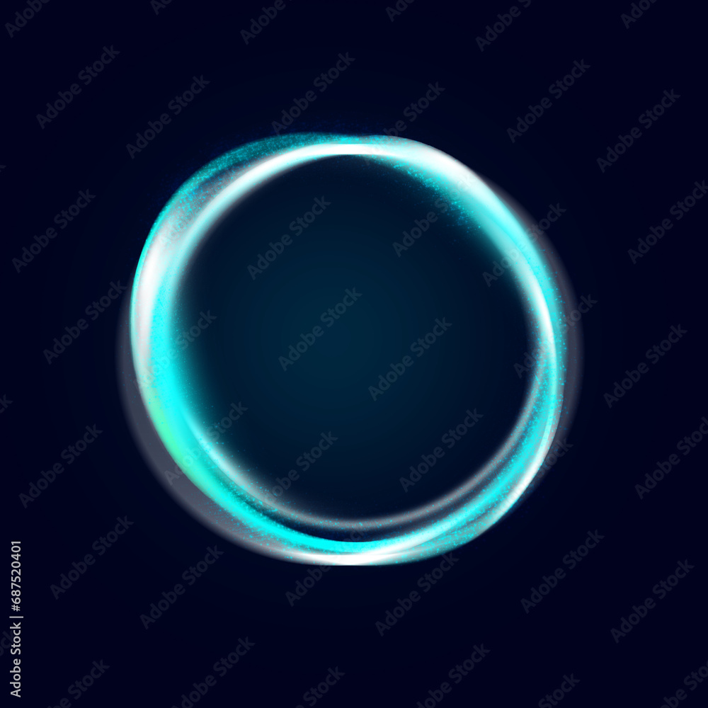 Glow swirl light effect. Circular lens flare. Abstract rotational lines on a transparent background