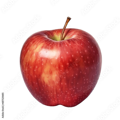 Vibrant Red Fresh Apple Isolated on Transparent White Background, Bright Photo Illustrating the Concept of Healthy Eating and Nutritious Lifestyle Choices