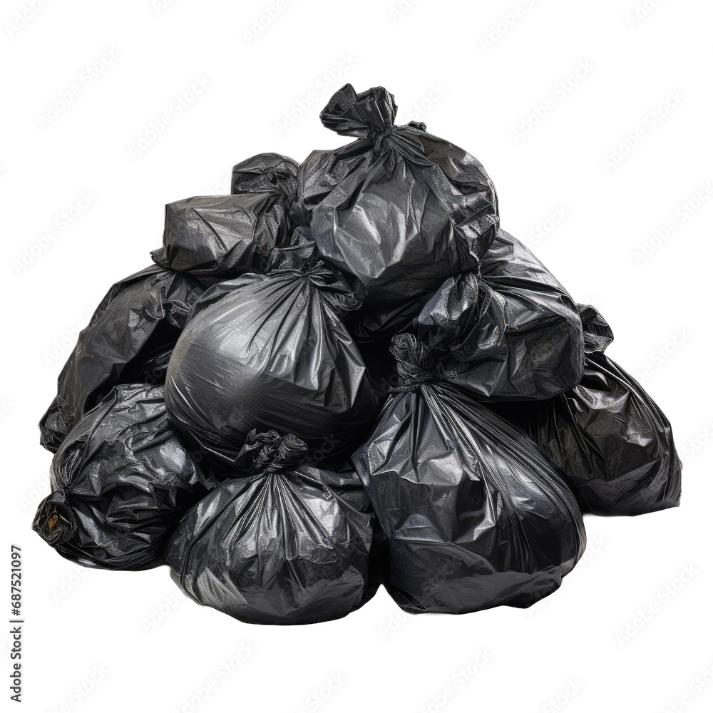 Black garbage bags isolated
