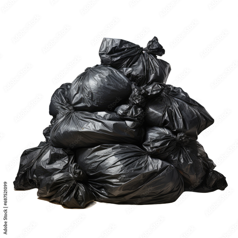 Black garbage bags isolated
