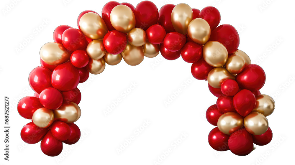 Celebration with red gold balloons Celebration with red gold balloons