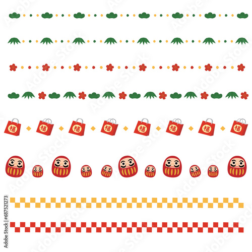 お正月をテーマにした罫線