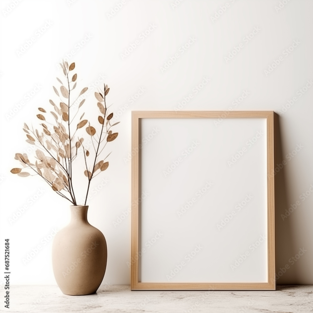 Minimal cozy counter frame mockup, fusion Japanese style Minimal cozy counter frame mockup, fusion Japanese style