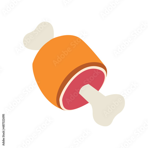 meat on bone vector illustration symbol