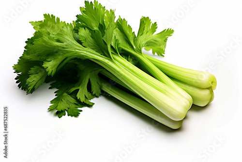 Isolated Fresh Celery Bunch on Transparent White Background, Vibrant Image of Healthy Organic Produce, Essential Herb for Culinary Delights and Nutritious Cooking, Promoting Healthy Eating Habits