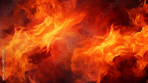 Intense Heat and Passion  Abstract Background of Fiery Flames Burning with Incandescent Glow - Perfect for Dynamic Designs and Hot-themed Projects.