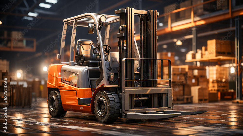 forklift truck in a warehouse