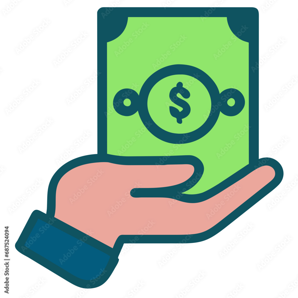 hand holding money hand holding money