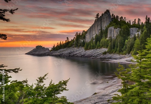 Sunset Symphony: Ontario's Sleeping Giant Provincial Park Coastal Serenade photo
