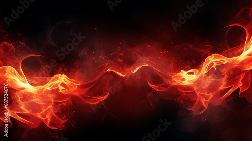 Intense Heat and Vivid Flames: Realistic Abstract of Burning Fire with Red Hot Sparks - Fiery Blaze Igniting Passion in a Vibrant Display of Combustion and Energy.