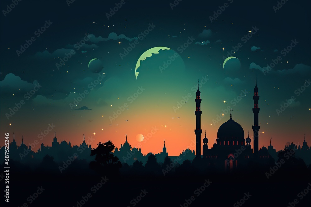 Ramadan the ninth month of islamic calendar observed by Muslims around world. - obrazy, fototapety, plakaty 