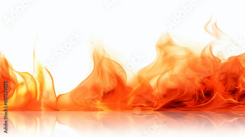 Fiery Passion Unleashed: Isolated Flames on White Background - A Captivating Image of Burning Intensity, Perfect for Heatwave Concepts and Blazing Energy Designs.