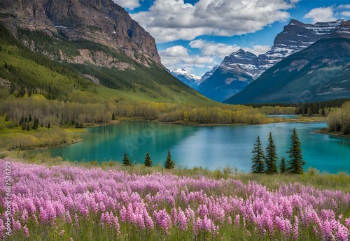 Vivid Vistas: Alberta's Waterton Lakes National Park Spring Blossoms