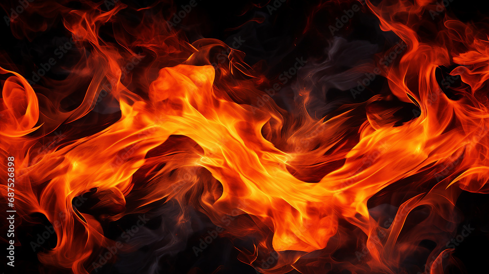 Vibrant Abstract Fire Flames on Black Background - Dynamic Heatwave Illustration with Bright, Fiery Energy for Creative Concepts and Artistic Designs. Vibrant Abstract Fire Flames on Black Background - Dynamic Heatwave Illustration with Bright, Fiery Energy for Creative Concepts and Artistic Designs.