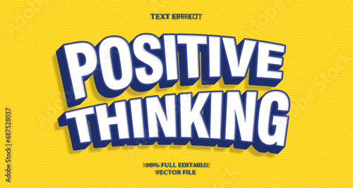 Editable Text Effect positive thinking Vector Graphic