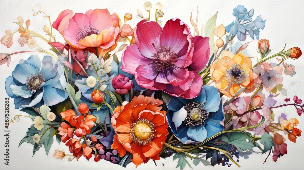 vibrant wildflowers watercolor vibrant wildflowers watercolor