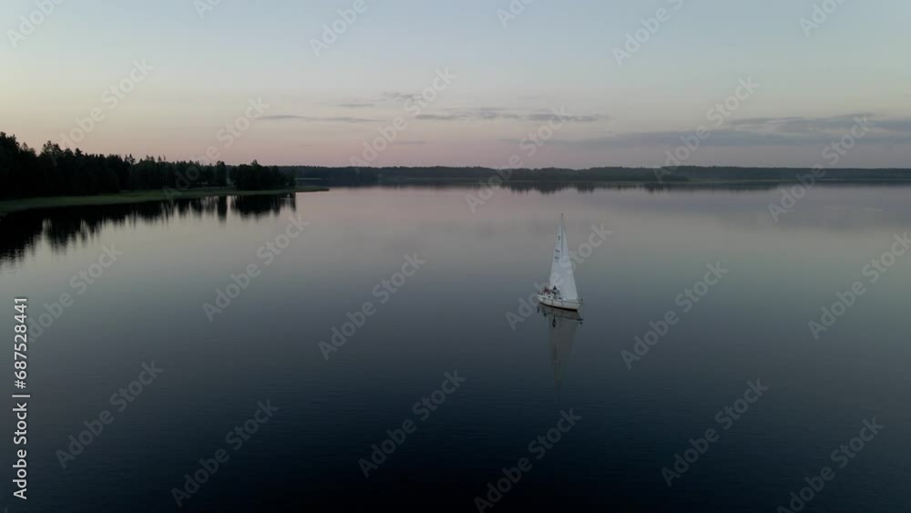 Quiet Summer Evening Sail on Plateliai Lake, Lithuania Quiet Summer Evening Sail on Plateliai Lake, Lithuania