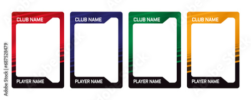 sports and gaming card templates with a combination of solid and black colors 