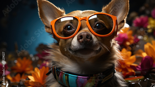 cute dog with sunglasses
