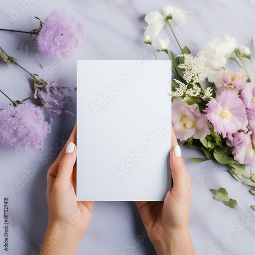 Elegant simple greeting card mockup
