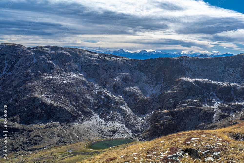 Lo spettacolo del Monviso dopo la prima nevicata dell’inverno