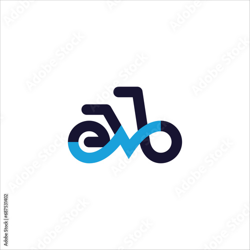 Unique electric bicycle logo