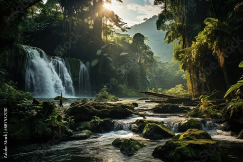 Majestic Rainforest Waterfall © DADA