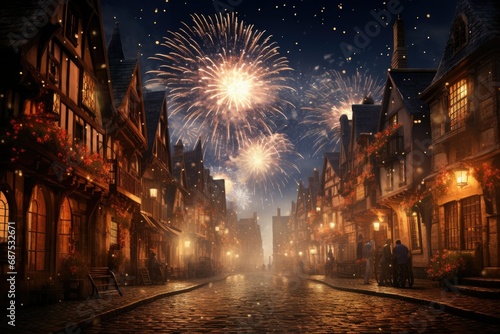 Medieval Town New Year's Fireworks