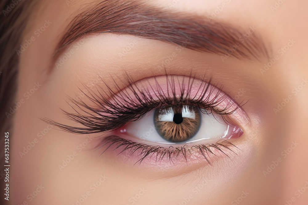 Fototapeta premium Cat Eye Lash Extensions With Makeup