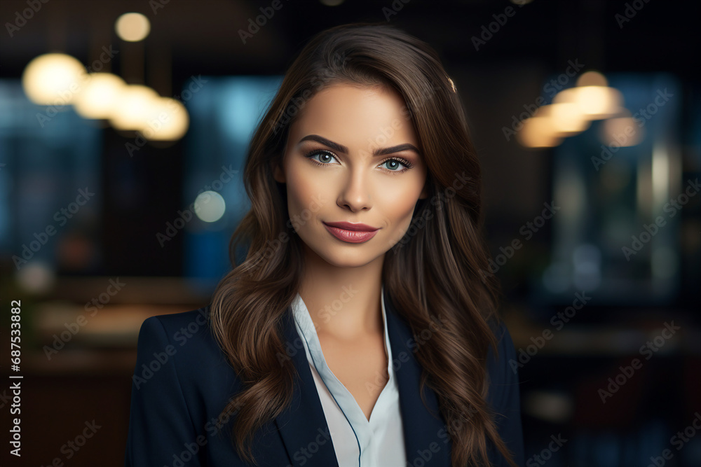 Generative AI picture portrait of amazing gorgeous office worker young woman Generative AI picture portrait of amazing gorgeous office worker young woman
