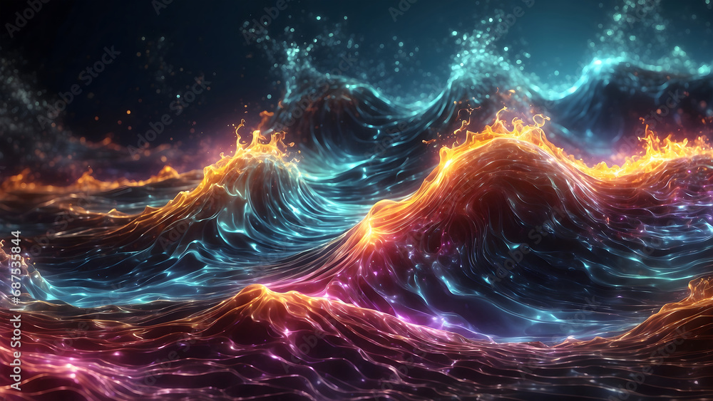 A ocean of energy waves 