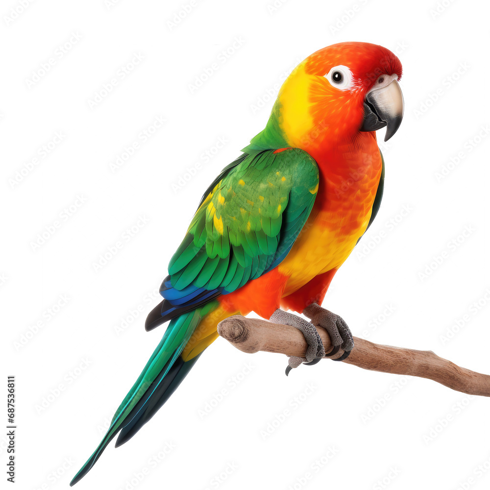 macaw looking isolated on white