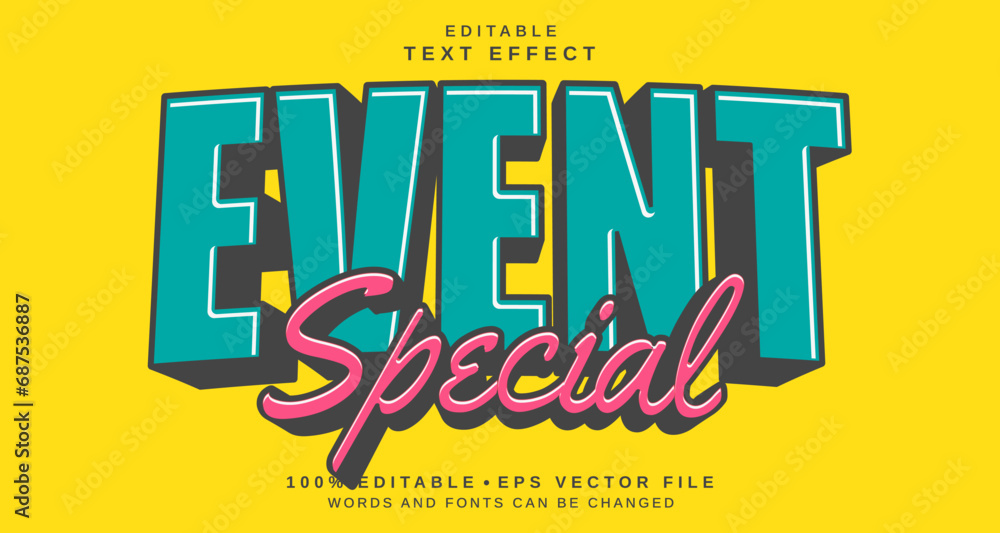 Editable text style effect - Event Special text style theme.