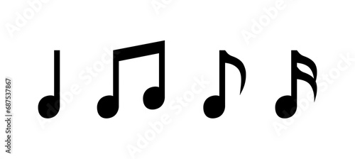 Music notes icons set, Musical symbol : Vector illustration