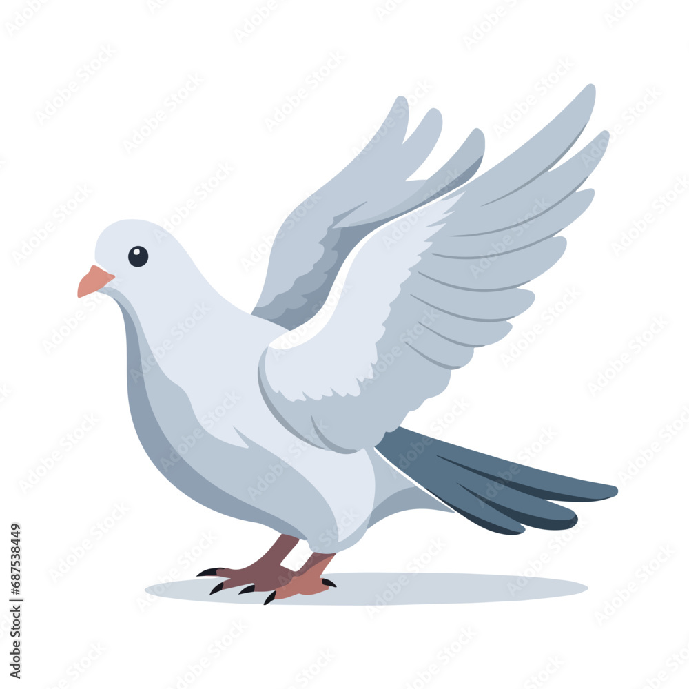 White dove with peace symbols ready fly White dove with peace symbols ready fly