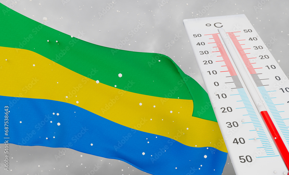 Winter in Gabon with severe cold, negative temperature, Cold season in