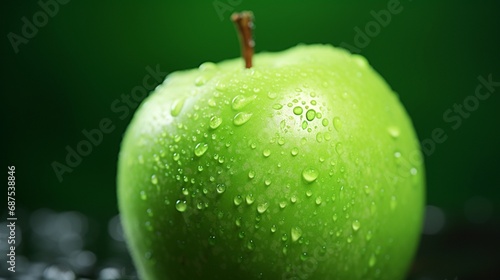 Emerald Elegance: Green Apple with Drops