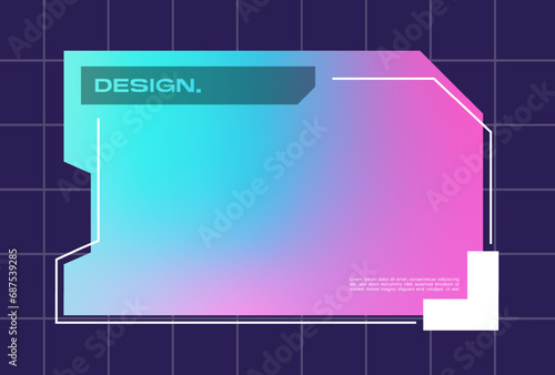 Futuristic pop up interface illustration. Video overlay element.