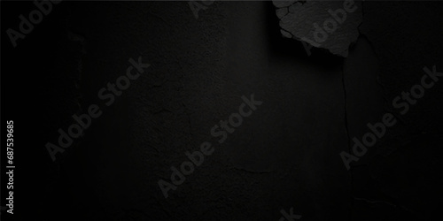 abstract black background blank concrete wall grunge stucco cracked texture.