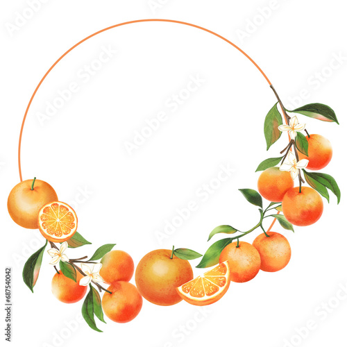 frame made of oranges