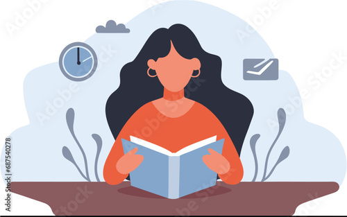 girl reading a book