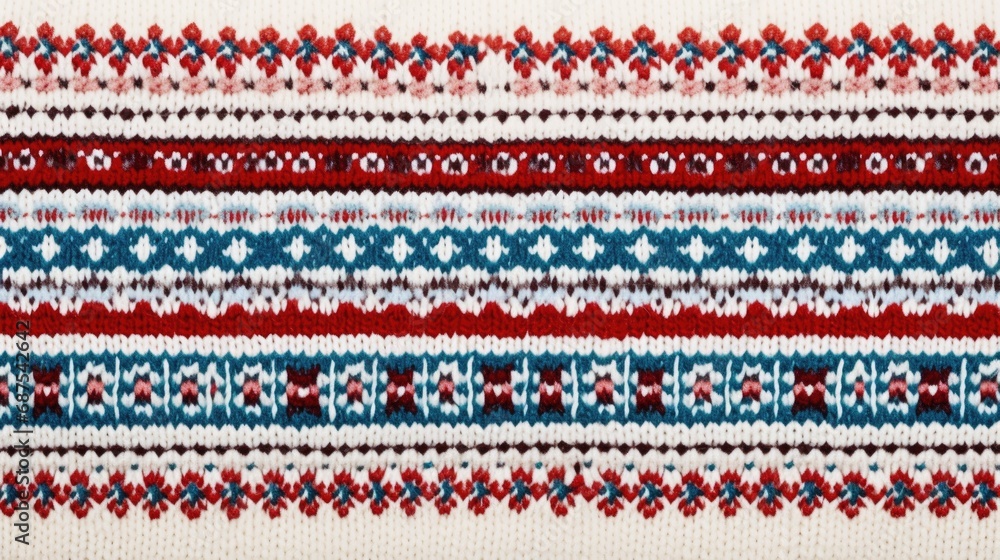 Fair Isle wool pattern fabric, ai Fair Isle wool pattern fabric, ai