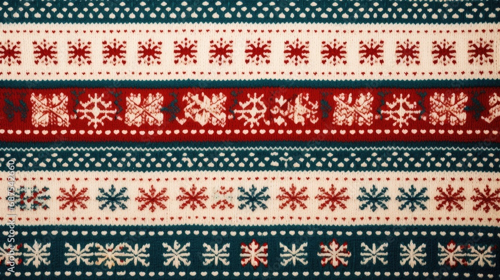 Fair Isle wool pattern fabric, ai Fair Isle wool pattern fabric, ai