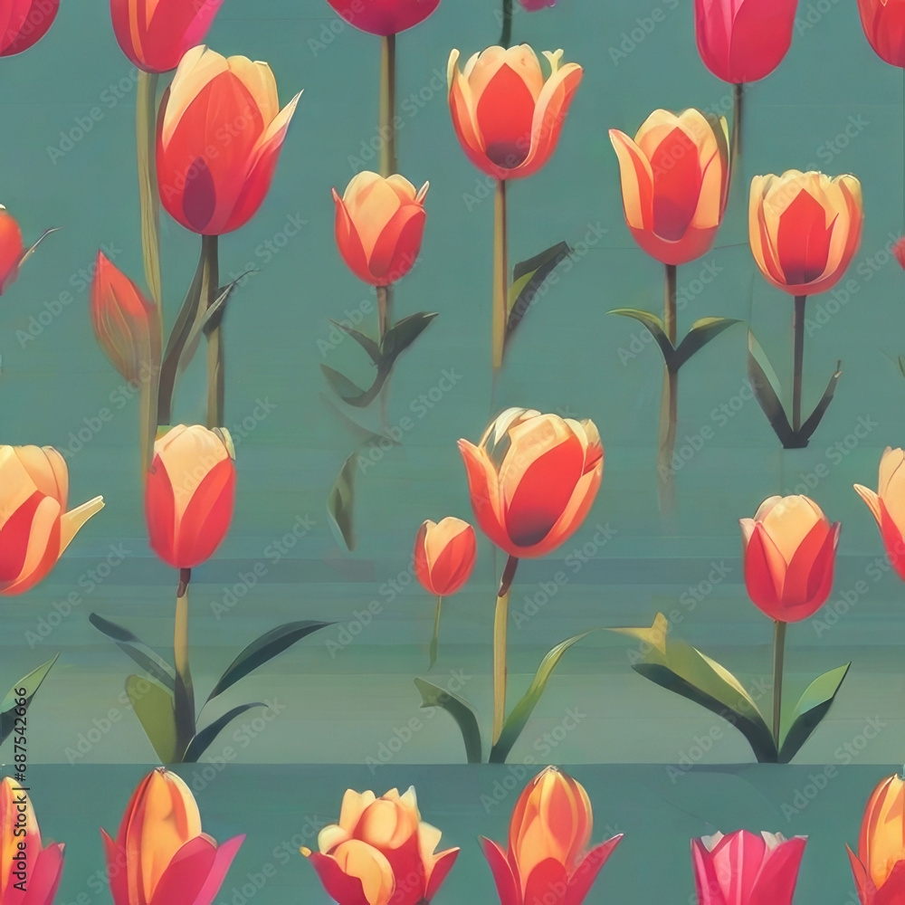 seamless pattern with tulips seamless pattern with tulips