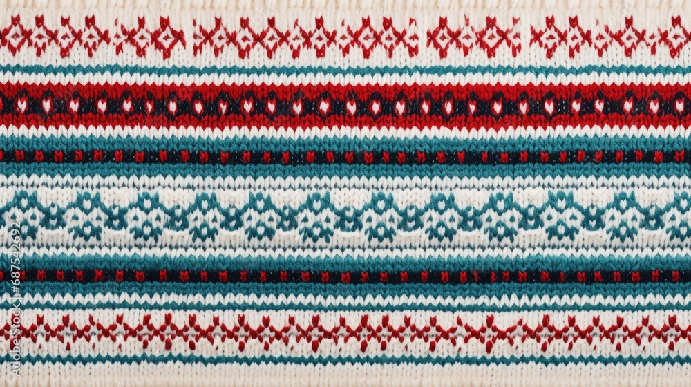 Fair Isle wool pattern fabric, ai Fair Isle wool pattern fabric, ai